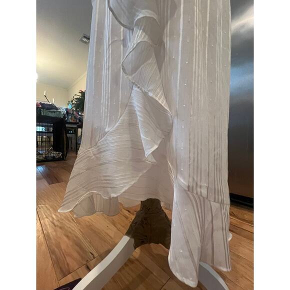 Cato White Sparkle Halter Midi Faux Wrap Dress - Medium - Picture 6 of 11